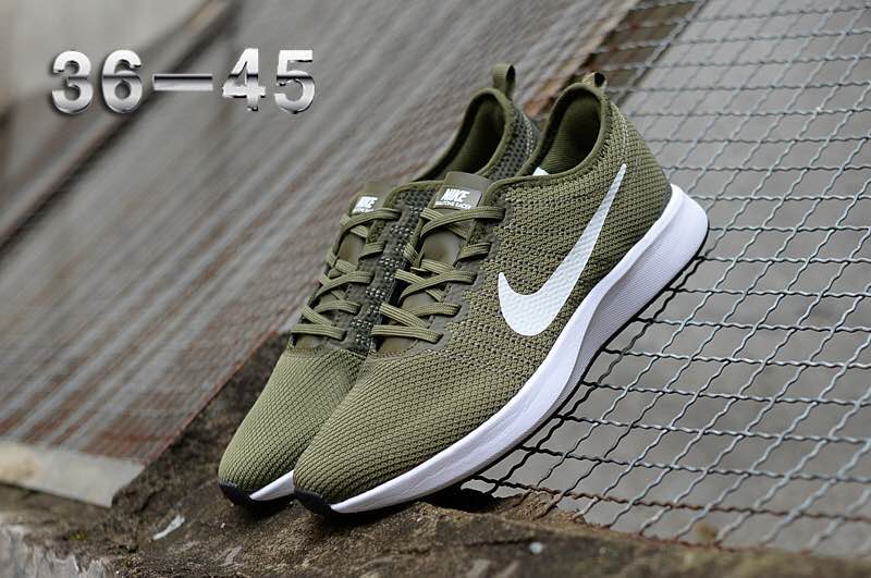 Nike Dualtone Racer Army Green White Shoes - Click Image to Close